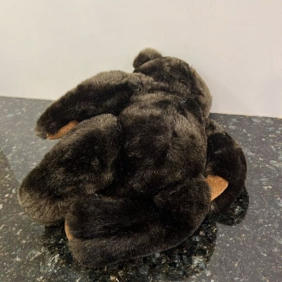 Velvets by Greek Dark Brown-Black Teddy Bear Plush Stuffed Toy 9” Sitting 62960 - Picture 6 of 6